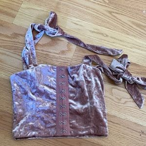 Rose Pink velvet Tank